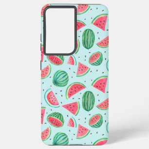 Zomer Fruit Patroon   Watermeloen   rood groen Samsung Galaxy Hoesje