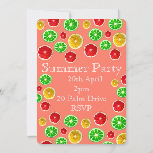 Zomer fruit picknick tuin feest viering kaart (Voorkant)