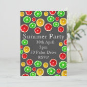 Zomer fruit picknick tuin feest viering kaart (Staand voorkant)