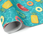 Zomer Fruit Pool Floats Cadeaupapier (Rol Hoek)