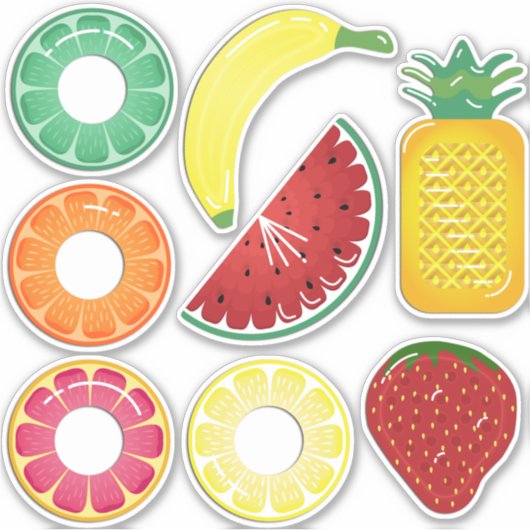 Zomer Fruit Pool Floats Sticker (Voorkant)