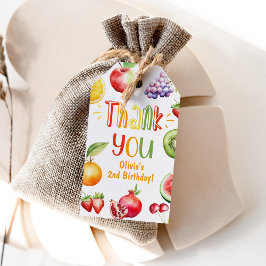 Zomer fruit verjaardag dank u cadeaulabel