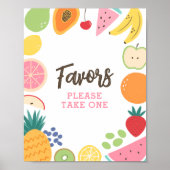 Zomer Fruit Verjaardagsgunsten teken Poster (Voorkant)