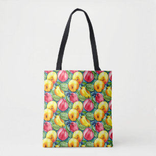 Zomer fruit waterverf patroon tote bag