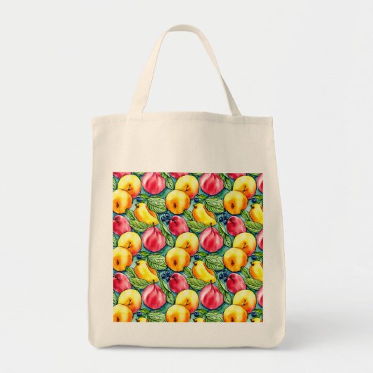Zomer fruit waterverf patroon tote bag (Voorkant)