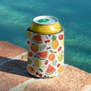 Zomer Fruitpatroon Stof Tropische Watermeloen Blikjeskoeler