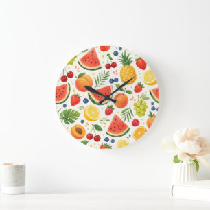Zomer Fruitpatroon Stof Tropische Watermeloen Grote Klok