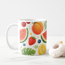 Zomer Fruitpatroon Stof | Tropische Watermeloen Koffiemok