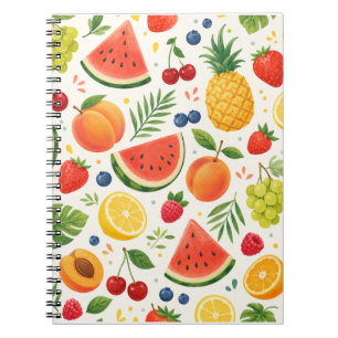 Zomer Fruitpatroon Stof Tropische Watermeloen Notitieboek
