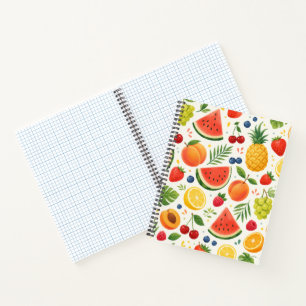 Zomer Fruitpatroon Stof Tropische Watermeloen Notitieboek
