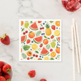 Zomer Fruitpatroon Stof | Tropische Watermeloen Servet