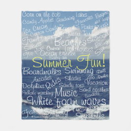 Zomer Fun Beach Ocean Waves Fleece Deken