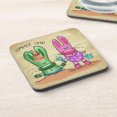 Zomer Fun-Bunnies op het strand Onderzetter (Linkerzijde)