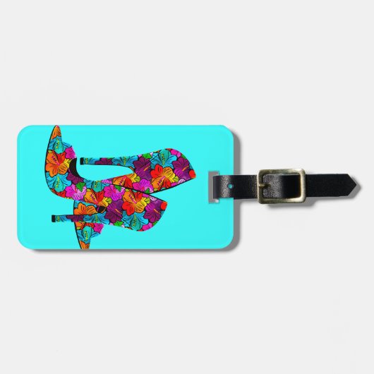 Zomer Fun High Heel Schoenen Bagagelabel (Voorkant horizontaal)