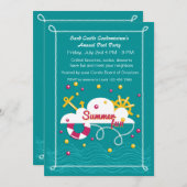 Zomer Fun Pool Party Kaart (Voorkant / Achterkant)