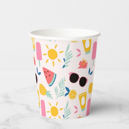 Zomer Fun Pool Party Papieren Bekers (Rechts)