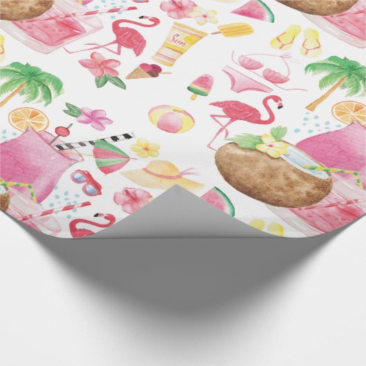 Zomer Fun Tropical Beach Cadeaupapier (Hoek)