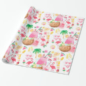 Zomer Fun Tropical Beach Cadeaupapier (Uitgerold)