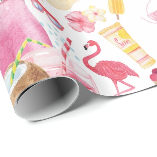 Zomer Fun Tropical Beach Cadeaupapier (Rol Hoek)