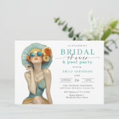 Zomer Fun Vrijgezellenfeest en Pool Party Invitati Kaart (Staand voorkant)