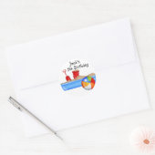 Zomer Fun Zandbak Beach Ball Ronde Sticker (Envelop)