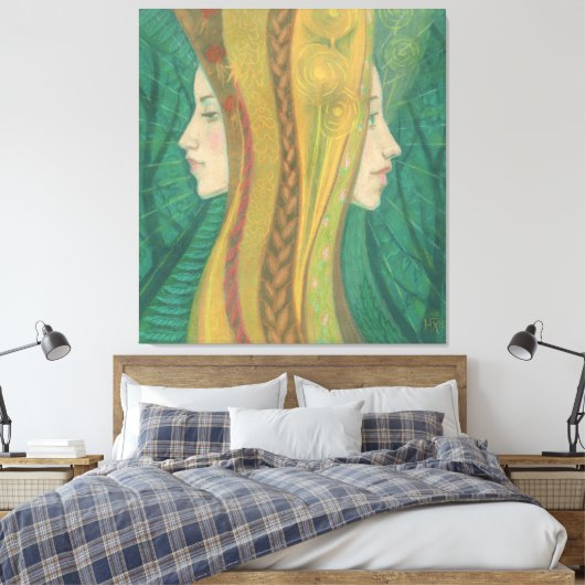 Zomer, Gaja, Bos Godin, fantasie surrealistische k Canvas Afdruk (Insitu (Slaapkamer))