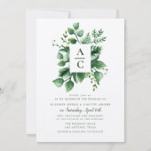 Zomer gebladerte kraft bruiloft uitnodiging (Voorkant)