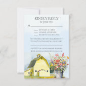 Zomer Geel Boerderij RSVP Bijlagekaart Kaart (Achterkant)