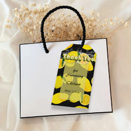 Zomer Geel Citroen Vrijgezellenfeest Bedankt Zwart Cadeaulabel