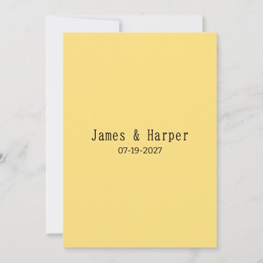 Zomer geel donkergrijs daisy floral RSVP Kaart (Achterkant)