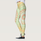 Zomer Geel en Groen Mandala Patroon Ontwerp Leggings (Links)
