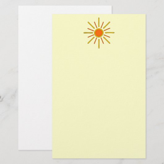 Zomer. Geel en oranje. Briefpapier (Voorkant / Achterkant)