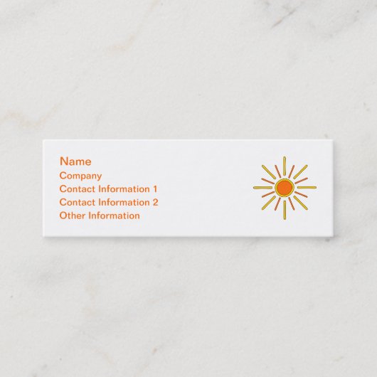 Zomer. Geel en oranje. Mini Visitekaartje (Voorkant)