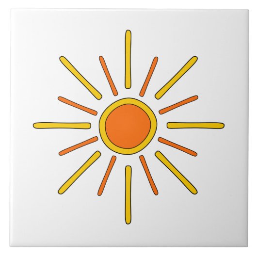 Zomer. Geel en oranje. Tegeltje (Voorkant)