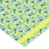 Zomer Geel en Seafoam Blauw Citroen Fruit Gestreep Tafelkleed (Gekanteld)