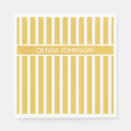 Zomer Geel Gestreepte Naam Servet
