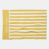 Zomer Geel Gestreepte Naam Theedoek (Horizontaal)