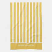 Zomer Geel Gestreepte Naam Theedoek (Verticaal)