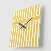 Zomer Geel Gestreepte  Naam Vierkante Klok (Hoek)