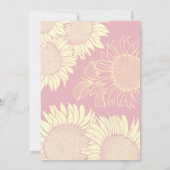 Zomer geel roze bloemen moderne bruiloft kaart (Achterkant)