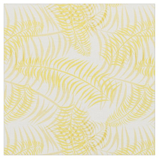 Zomer Geel Witte Palmprint Stof (Close Up)