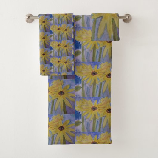Zomer Geel Zonnebloemen Handdoek Set (Insitu)