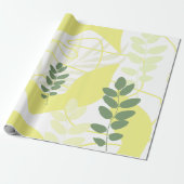 Zomer Geelgroen Botanisch Abstract Cadeaupapier (Uitgerold)