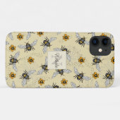 Zomer Gele Bijen Bloemen Patroon Case-Mate iPhone Case (Achterkant (horizontaal))