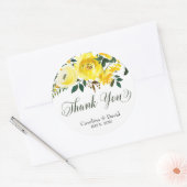 Zomer gele bloemenbruiloft Dank U sticker (Envelop)