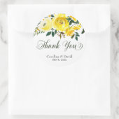 Zomer gele bloemenbruiloft Dank U sticker (Tas)
