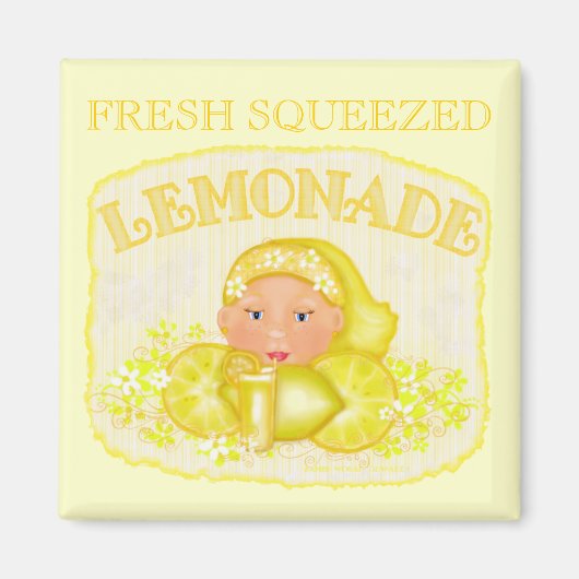 Zomer gele limonade magneet (Voorkant)