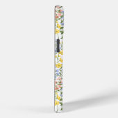 Zomer Gele Perzik Wilde Bloem Geborduurde Initiaal Case-Mate iPhone Case (Achterkant / Rechts)