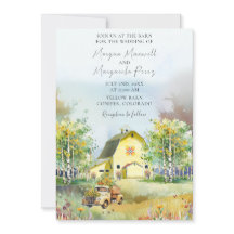 Zomer Gele Schuur Bruiloft Uitnodiging