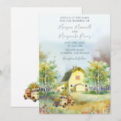 Zomer Gele Schuur Bruiloft Uitnodiging (Voorkant / Achterkant)